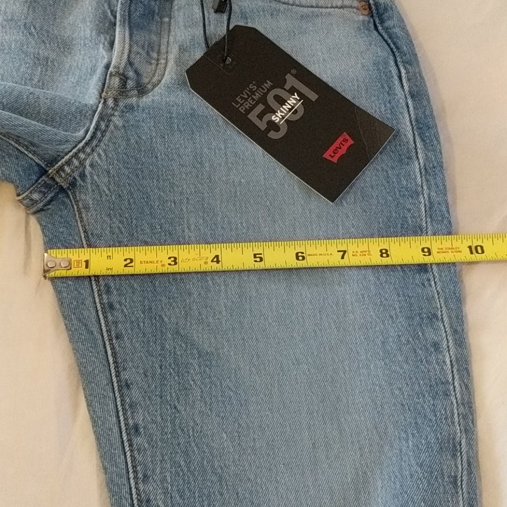 Levi's 501 Skinny Jeans Nibbed Hem Blue Mark - Picture 7 of 11